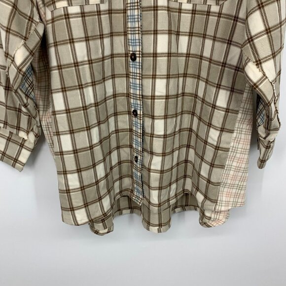 Cato Shirt Plaid Button Down Long Sleeve Tunic Top Brown - Picture 5 of 11